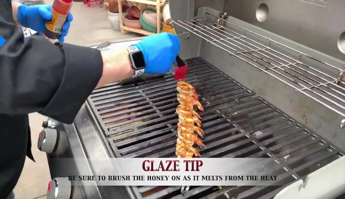 Glaze the shrimp: Add fire honey to the shrimp during the last minute of grilling.