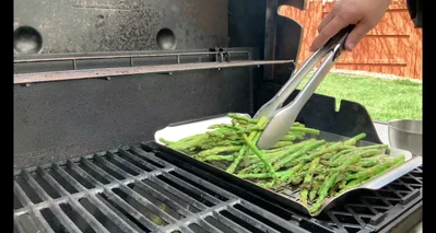 Toss and sauté the asparagus.