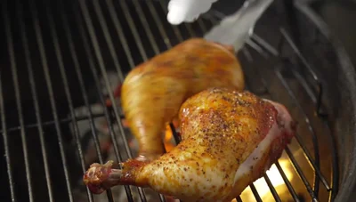 Once breast meat reaches 160°F, move to direct heat for additional color. Dark meat can handle higher temperatures (up to 185°F).