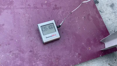 First check (around 2 hours): Spritz brisket with apple juice and apple cider vinegar mixture if needed. Observe bark development.