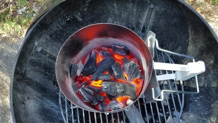 Wait for charcoal to ash over (about 15-20 minutes).