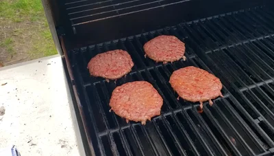 Flip the patties once.