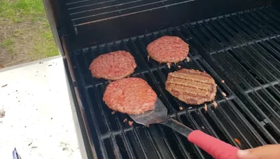 Flip the patties once.