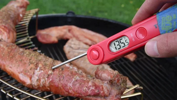Flip herb-crusted tenderloin every 10 minutes until it reaches 145°F (63°C).