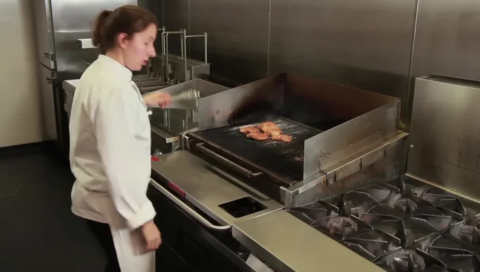 Turn chicken thighs about halfway through cooking.