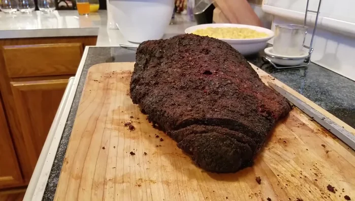 Rest and slice: Once the brisket reaches the desired internal temperature, let it rest for about 45 minutes before slicing against the grain.
