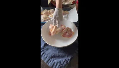 Season chicken thighs generously with olive oil and barbecue seasoning (or poultry seasoning with salt and pepper).