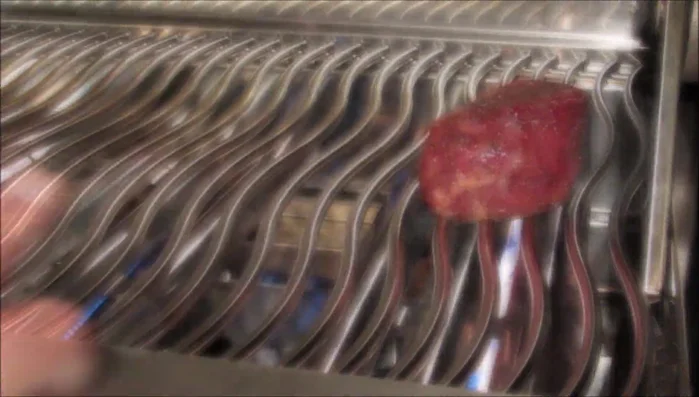 Preheat grill to 500°F. Grill steaks over direct heat for 3 minutes per side.