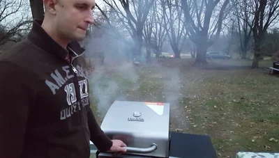 Place hamburger patties on the hot grill, working quickly to avoid steam buildup. Arrange patties closely together.