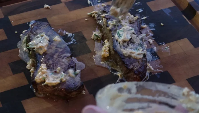 Rest the steaks for several minutes before slicing and serving.