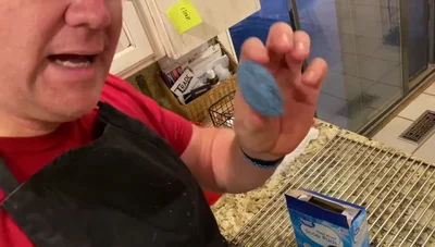 Clean the grill using steel wool and soapy water.