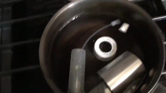 Boil water in a pot. Optionally add 20 spoons of apple cider vinegar to speed up the cleaning process.