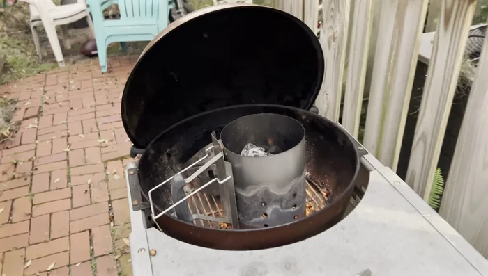 Light the charcoal from underneath.