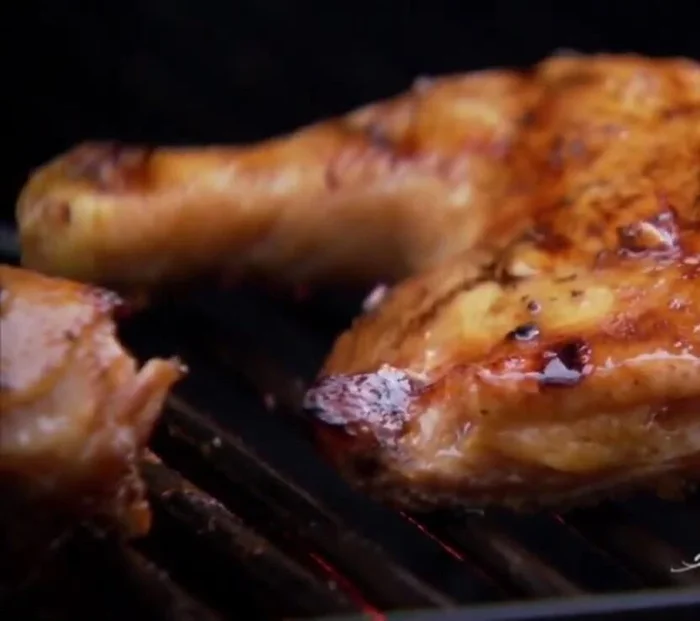 Cook drumsticks and thighs for 20-30 minutes total (10-15 minutes per side), bone-in breasts for 10-15 minutes per side, and boneless breasts for 6-8 minutes per side. Cooking time depends on size.