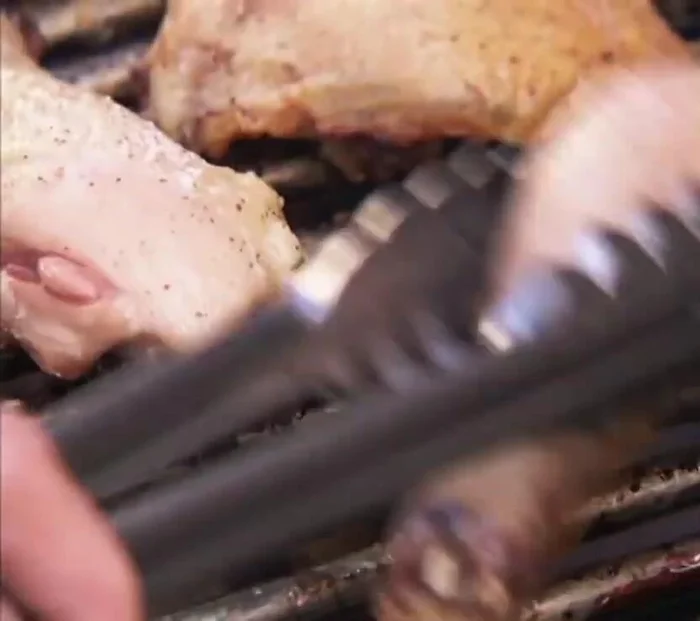 Cook drumsticks and thighs for 20-30 minutes total (10-15 minutes per side), bone-in breasts for 10-15 minutes per side, and boneless breasts for 6-8 minutes per side. Cooking time depends on size.