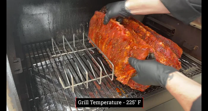 Initial cook: Set the Traeger to 225°F and cook for the first 45 minutes.