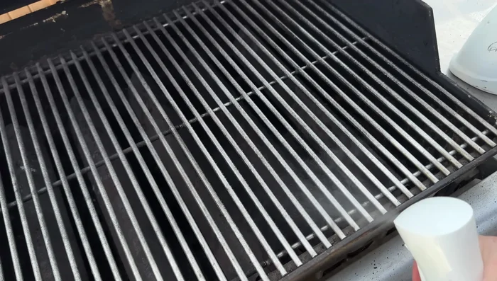 Soak the grates in a solution of PBW (or Oxyclean) and Dawn dish soap.