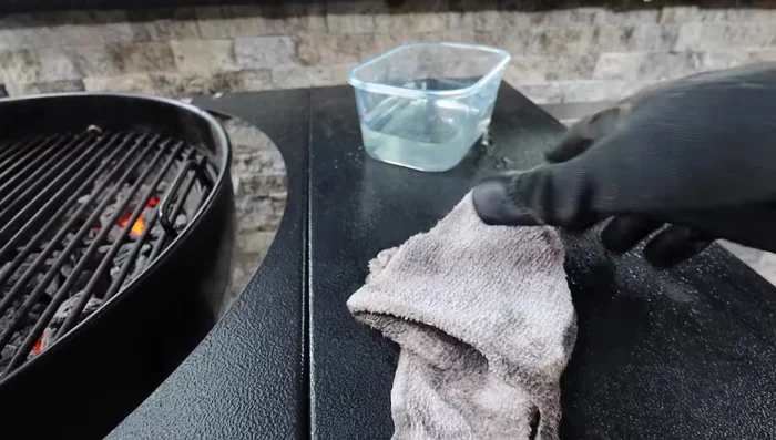 Repeat with a clean section of the towel.