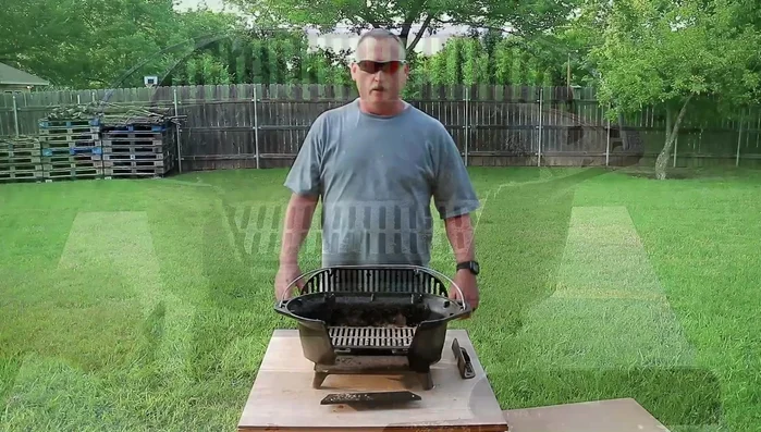 Lodge Sportsman's charcoal grill outdoor cooking