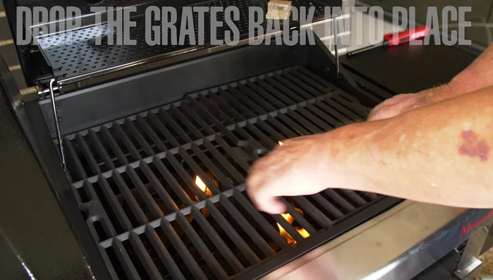 Memphis grill with lit burners