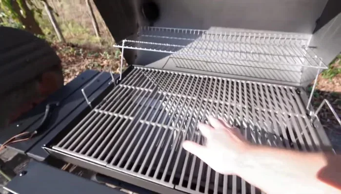 Char-Broil grill with cast iron grates