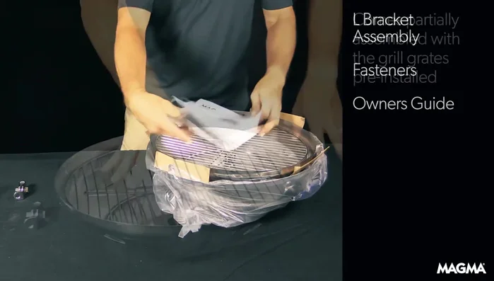 Grill assembly: grates pre-installed