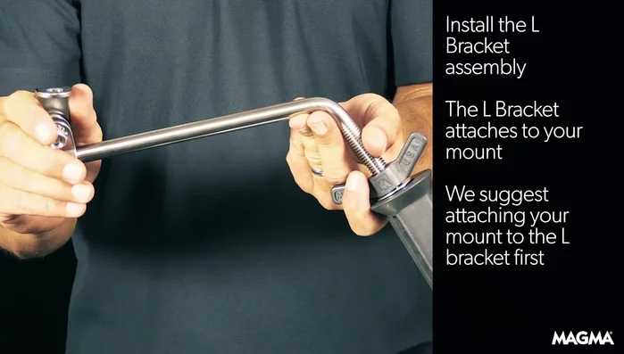 Installing L-bracket for Magma grill