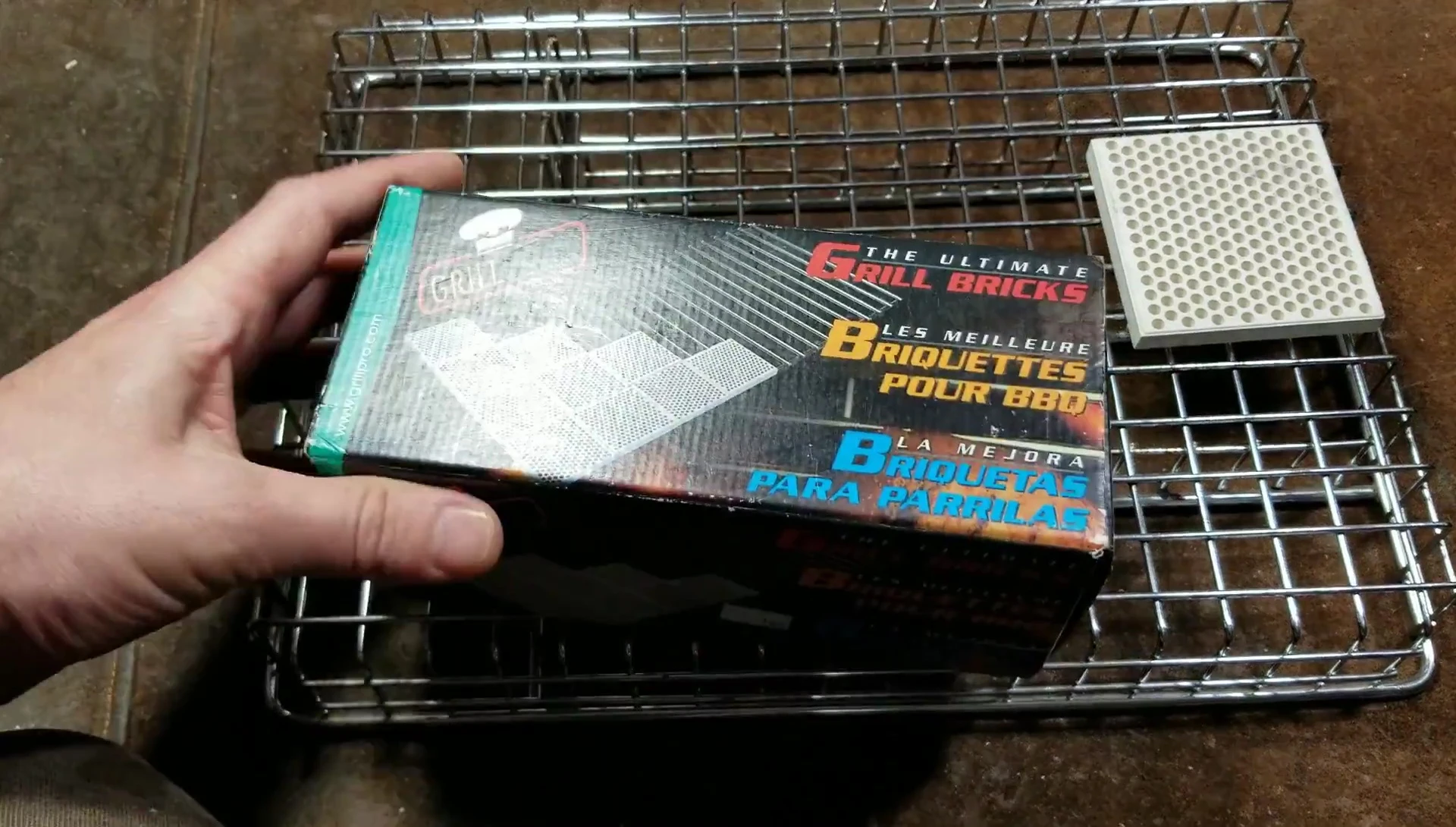Fragile ceramic grill bricks in box