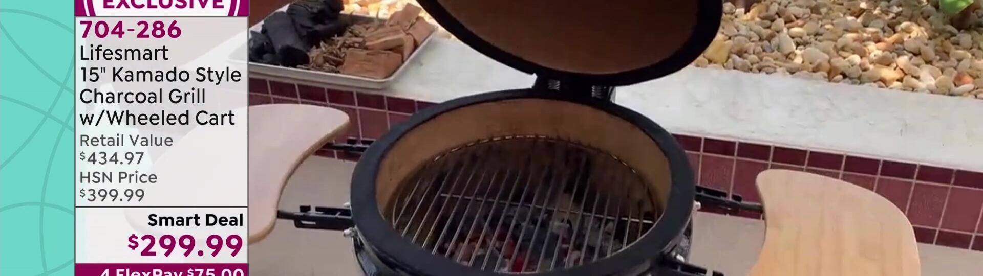 A close-up of the thick ceramic walls of the grill.