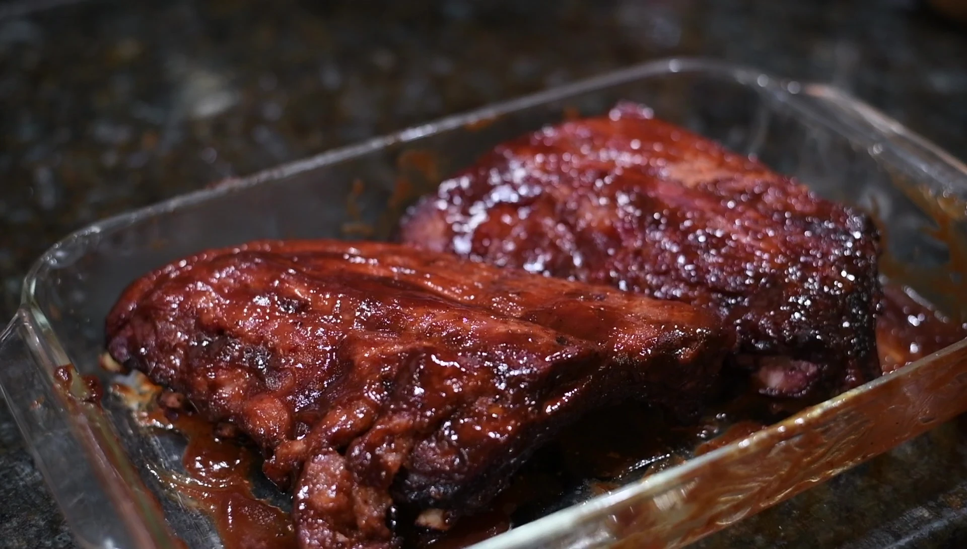Finished baby back ribs.