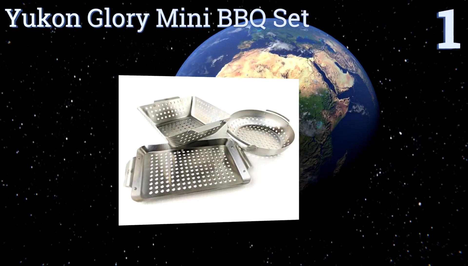 The Yukon Gouri Mini Barbecue Set, showing the three pieces.