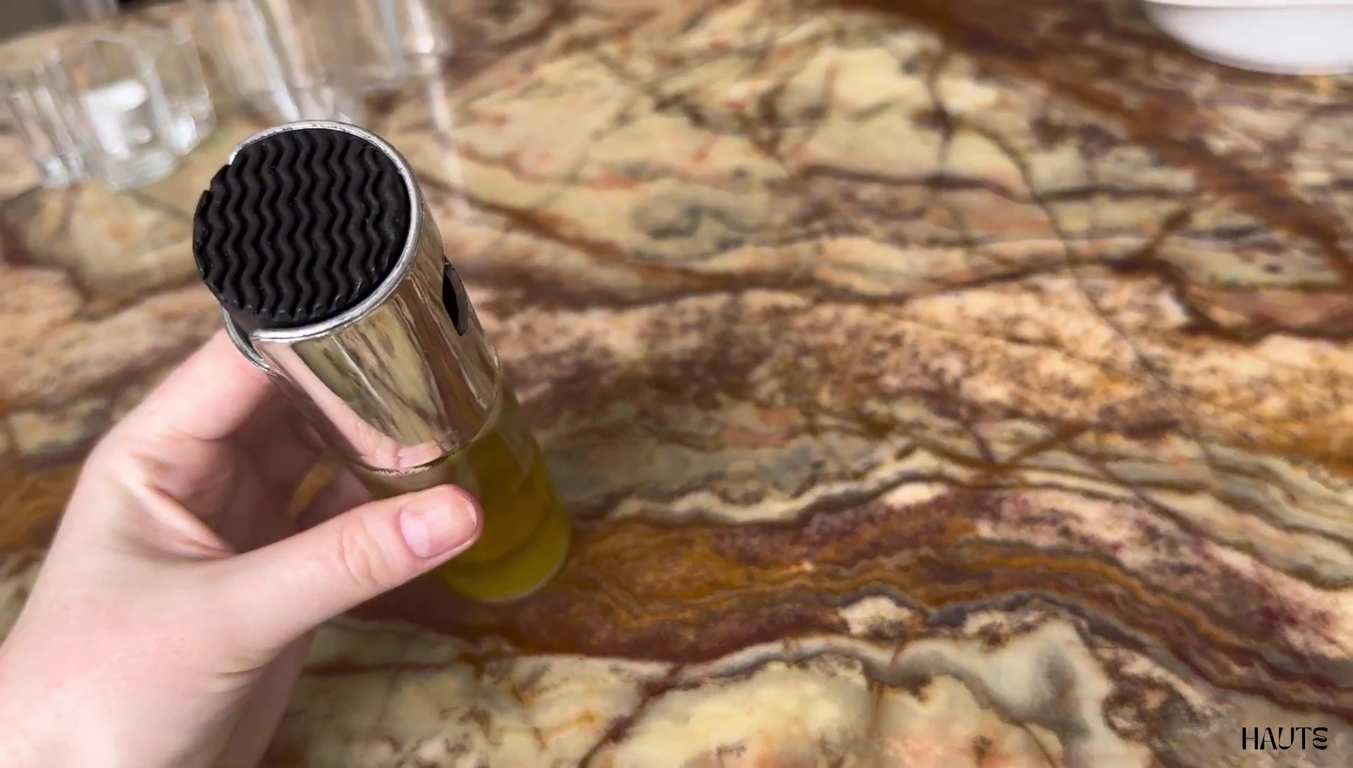 Sleek olive oil sprayer bottle