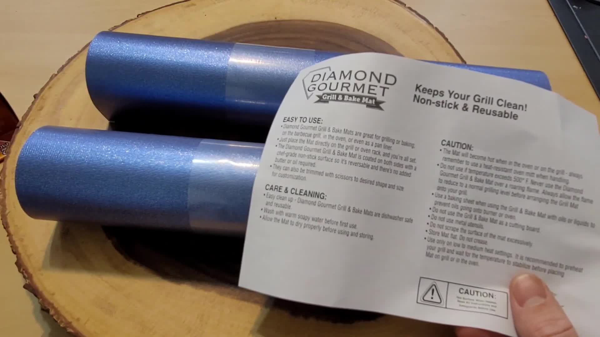 Diamond Gourmet grill mats unrolled
