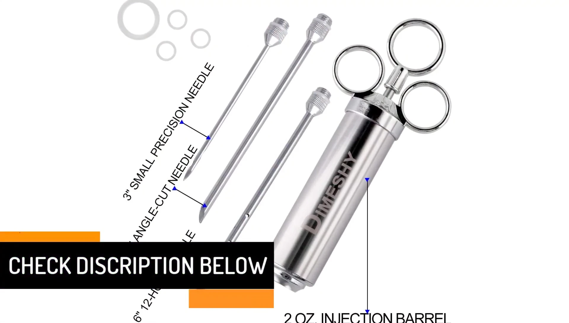 Dimeshy meat injector kit with needles