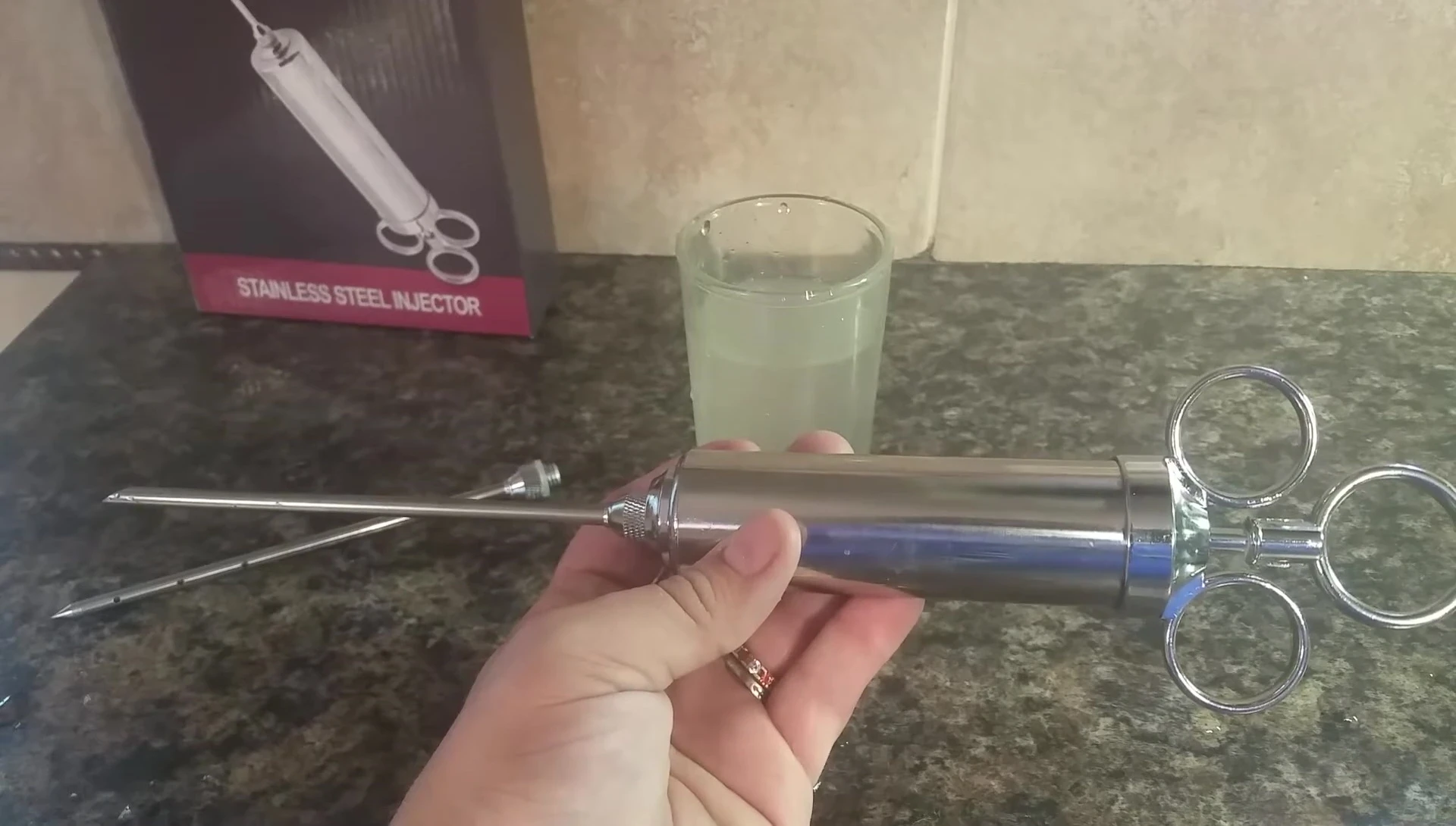 Stainless steel meat injector with dual needles