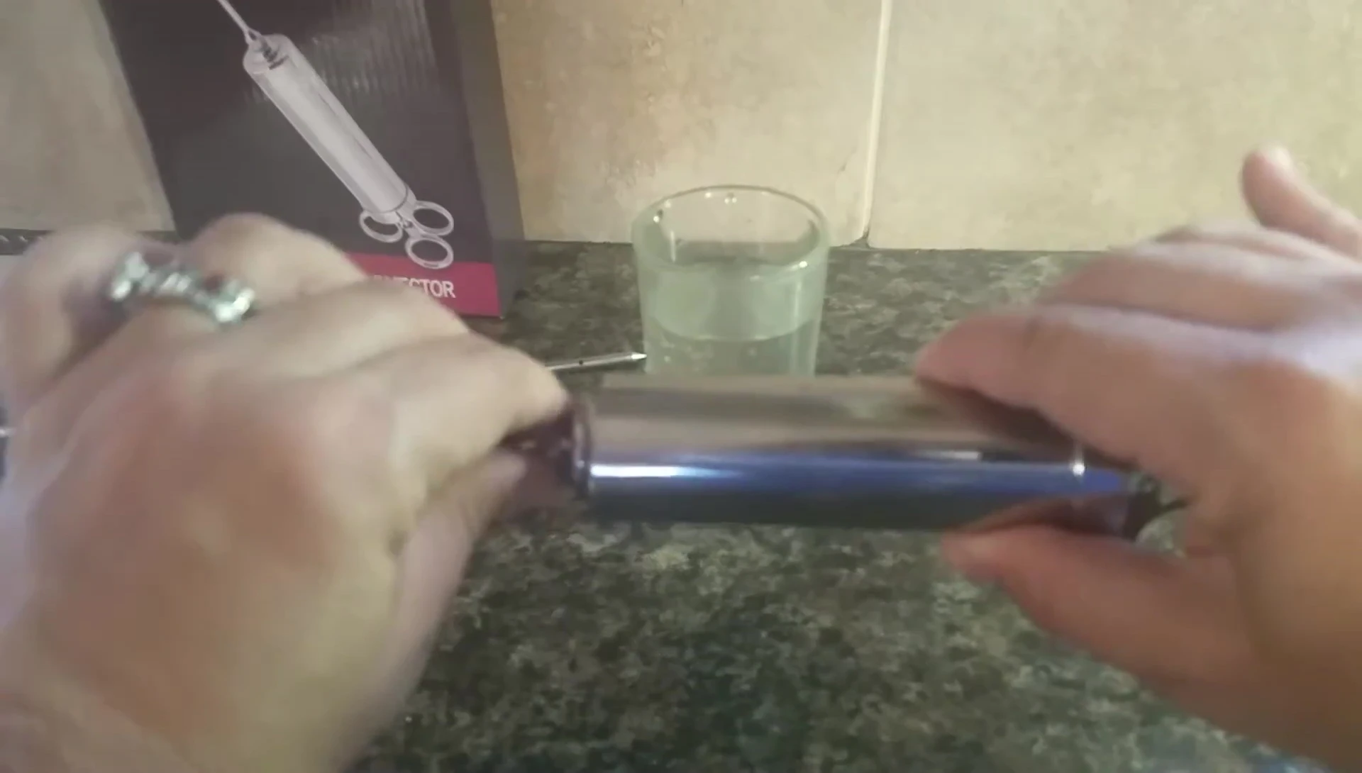 Stainless steel marinade injector with needles