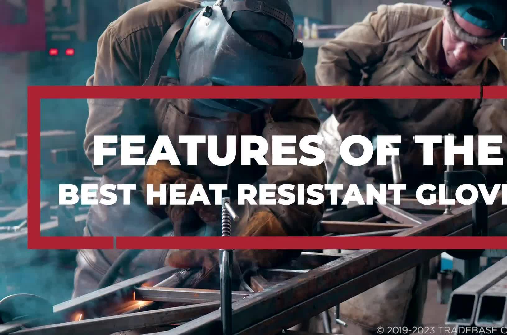 Welders wearing heat-resistant gloves