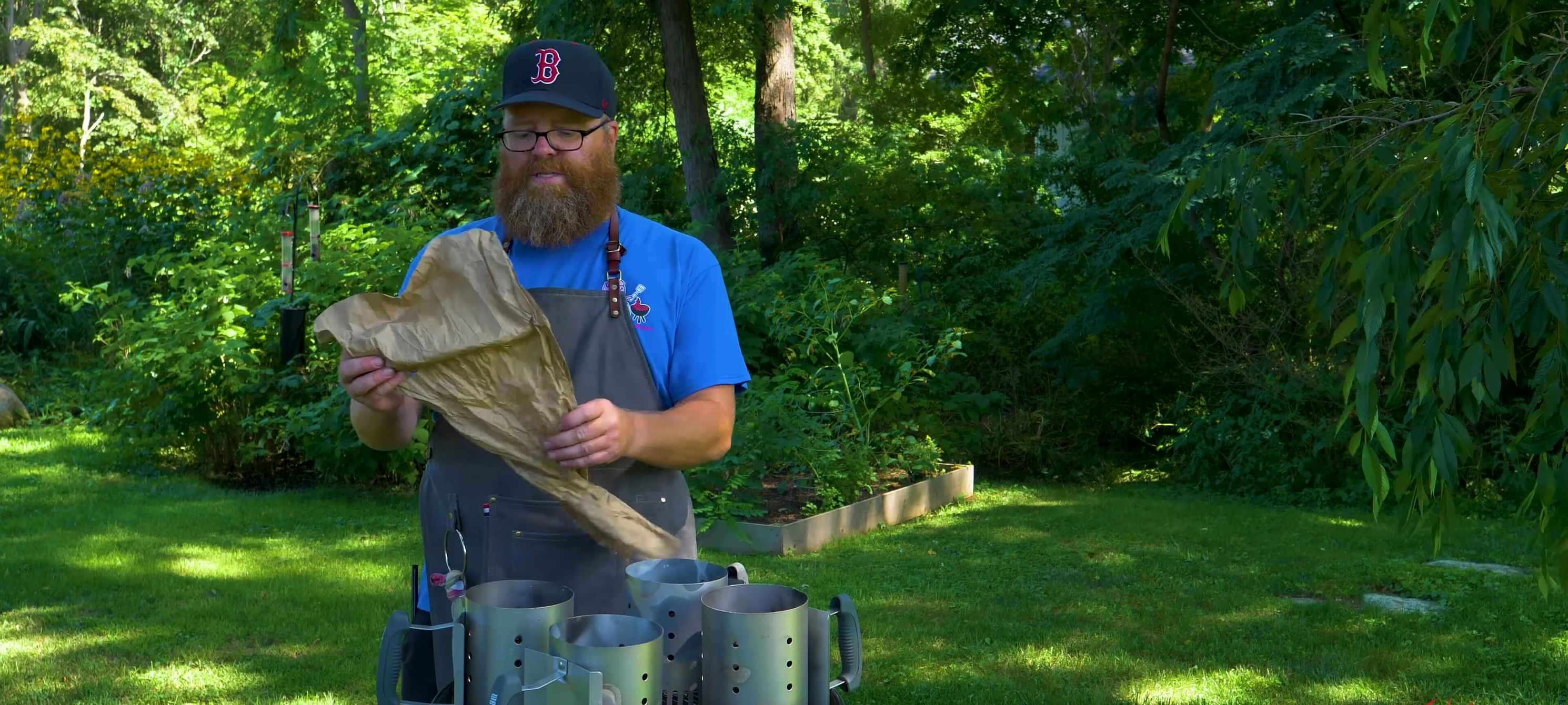 Comparing charcoal chimney starters.