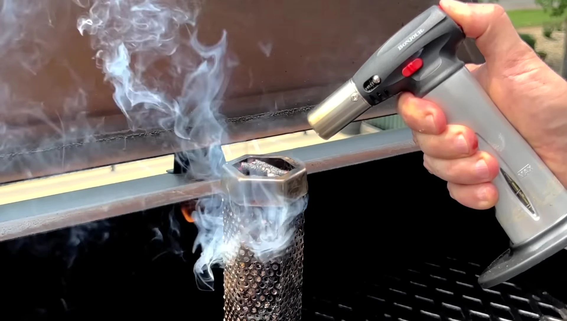 Igniting smoker tube with torch