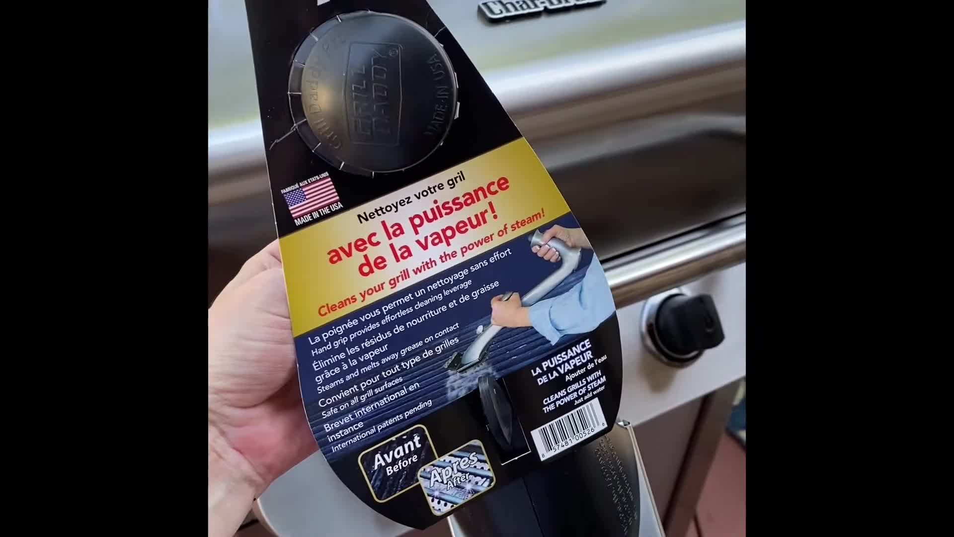 Close-up of the Grill Daddy PRO packaging, highlighting the 'Made in the USA' aspect.