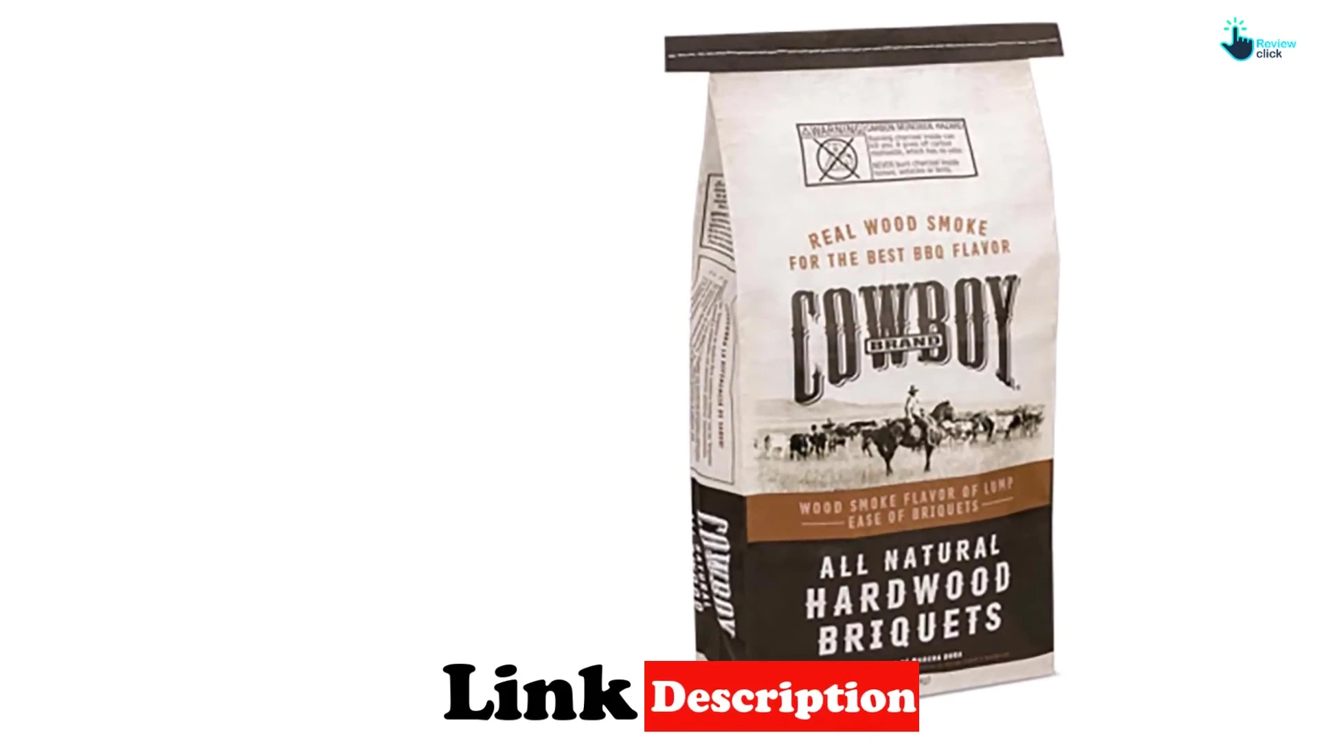 Cowboy brand hardwood briquettes bag