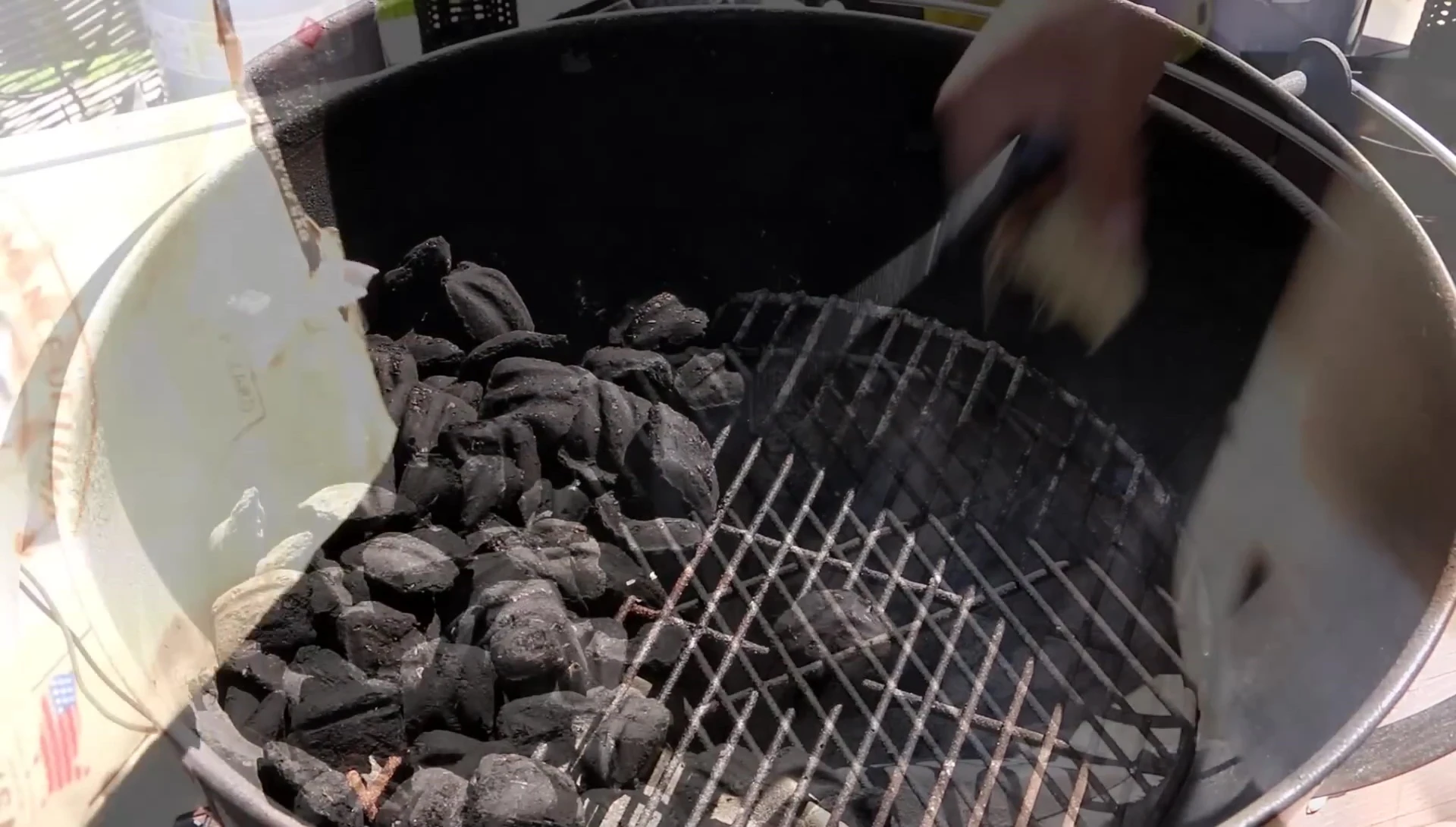 Charcoal grill preparation for steaks