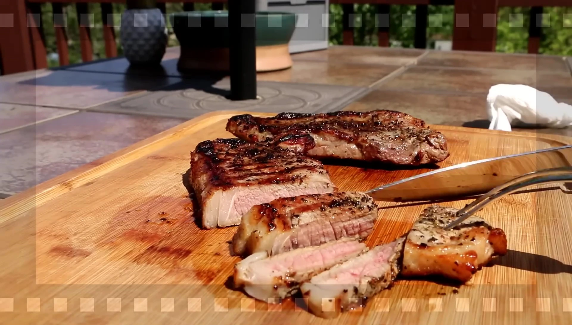 Grilled steaks cooked using Kingsford briquettes