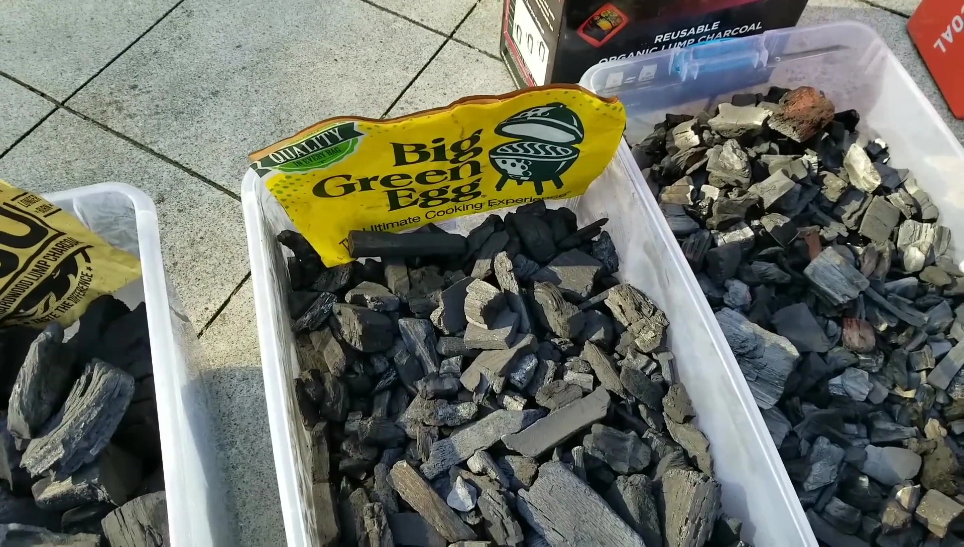 Comparing various charcoal brands for grilling.