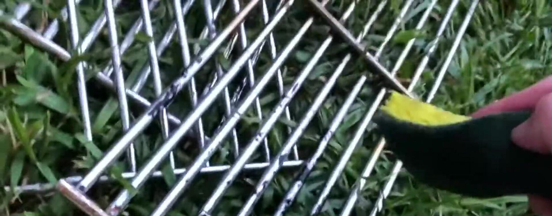 Cleaned grill grates after soaking