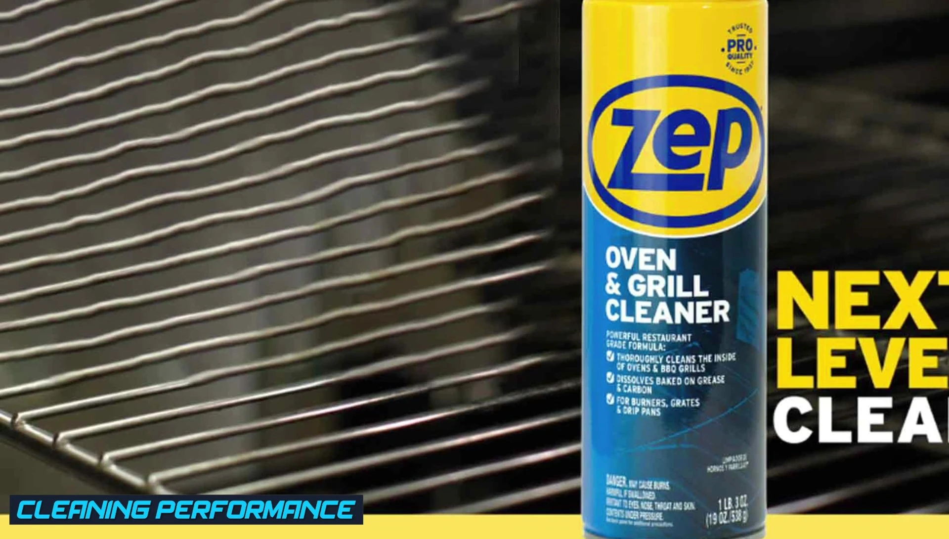 Zep cleaner on dirty grill