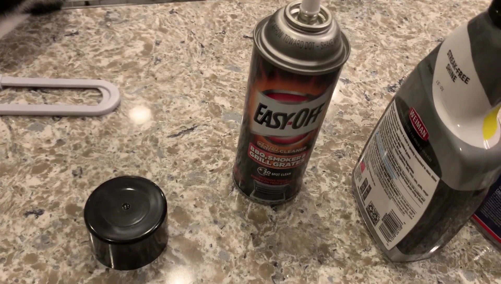 Grill cleaning supplies: Easy-Off and Weiman