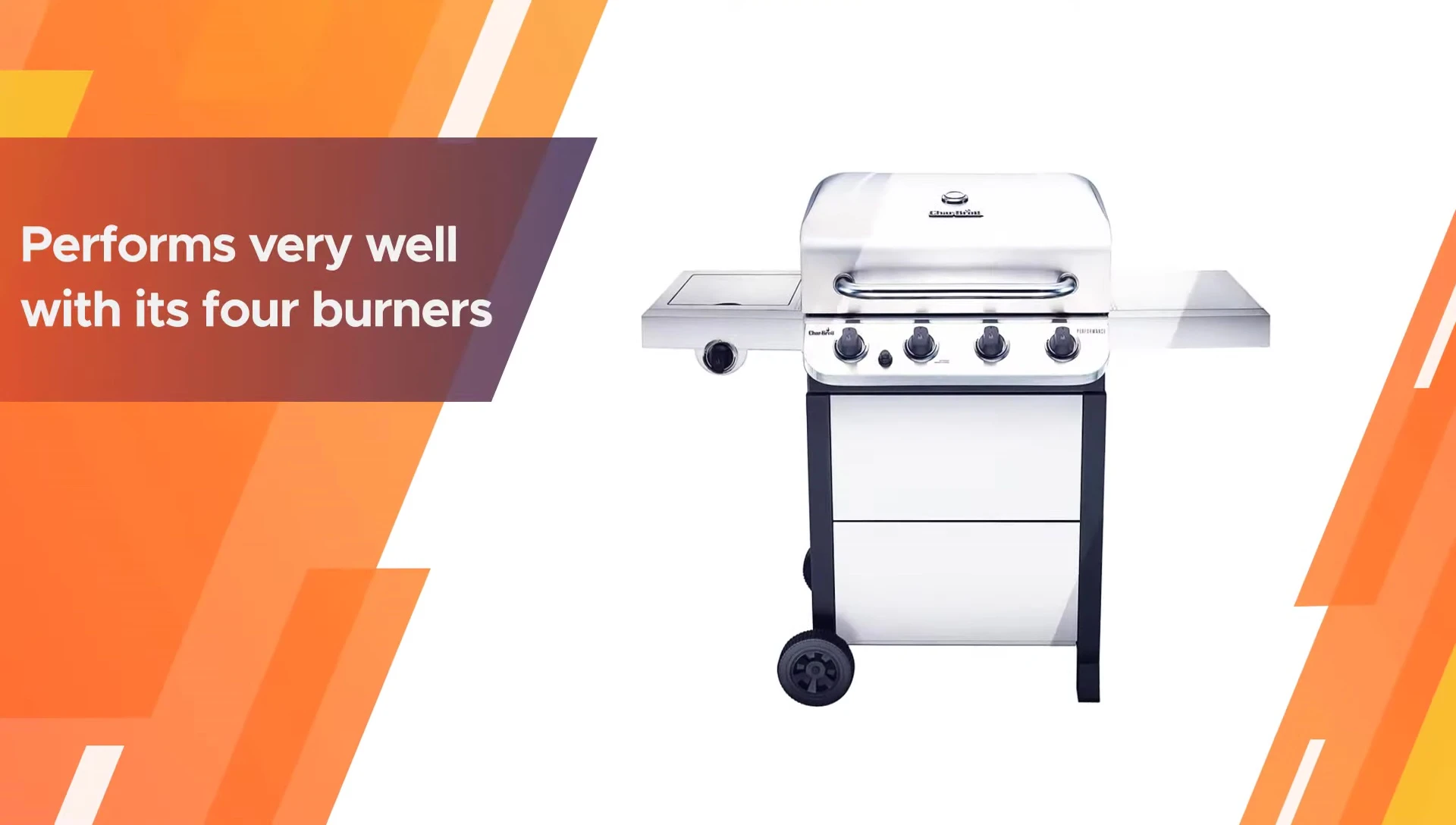 Close-up of the Char-Broil Performance gas grill model number