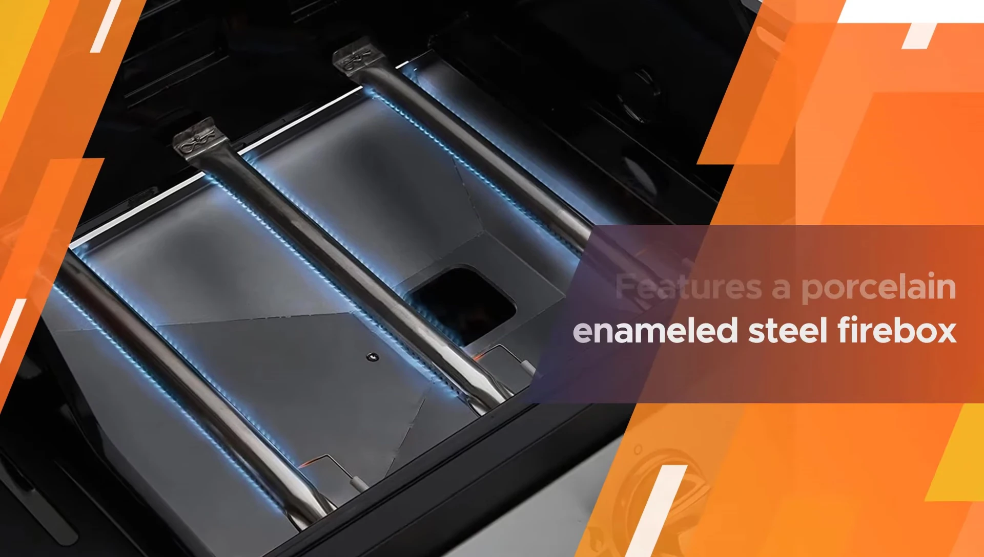 View highlighting the burners and cooking surface
