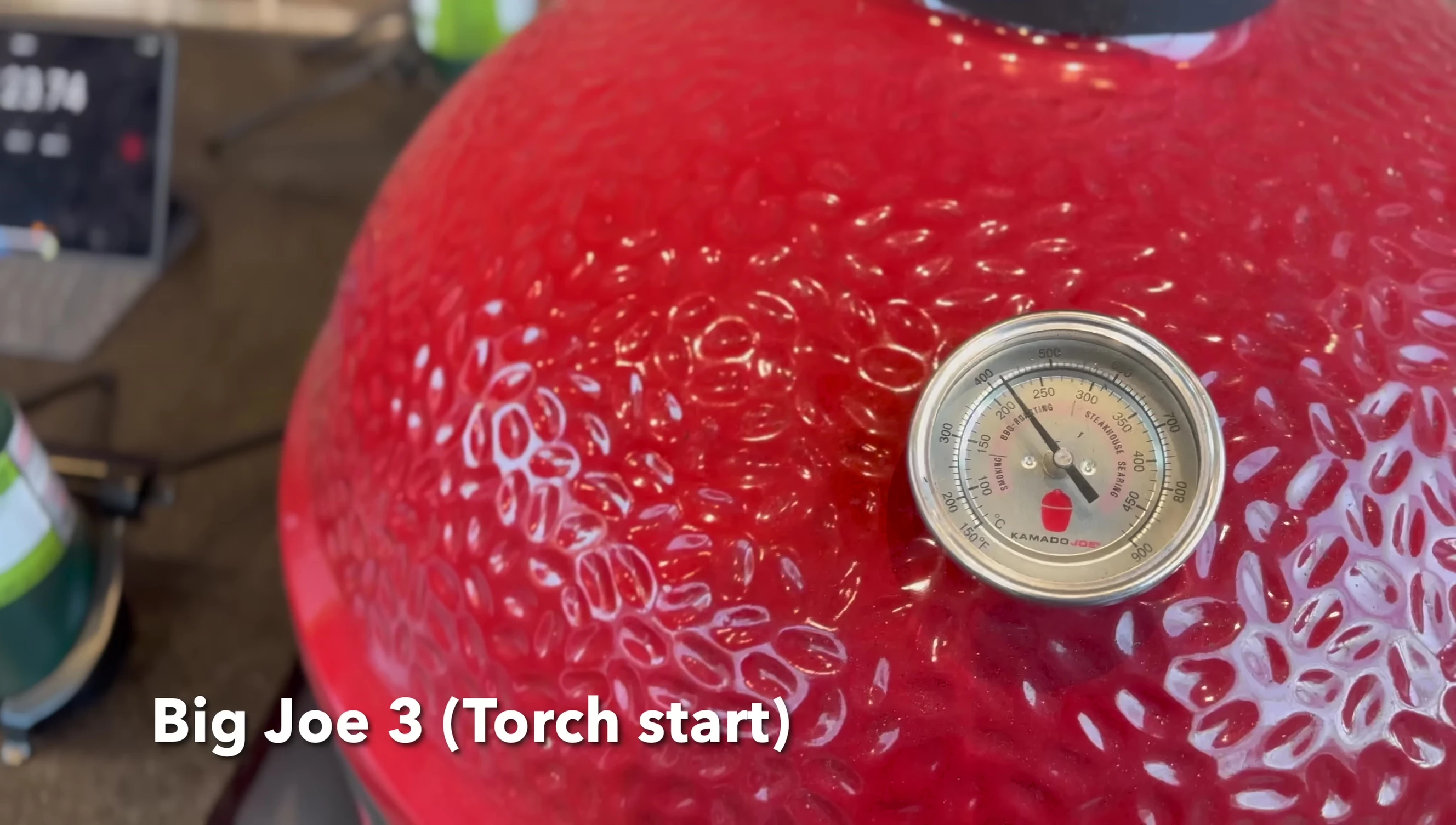 A timestamp showing the fire starters reaching the target temperature much later.